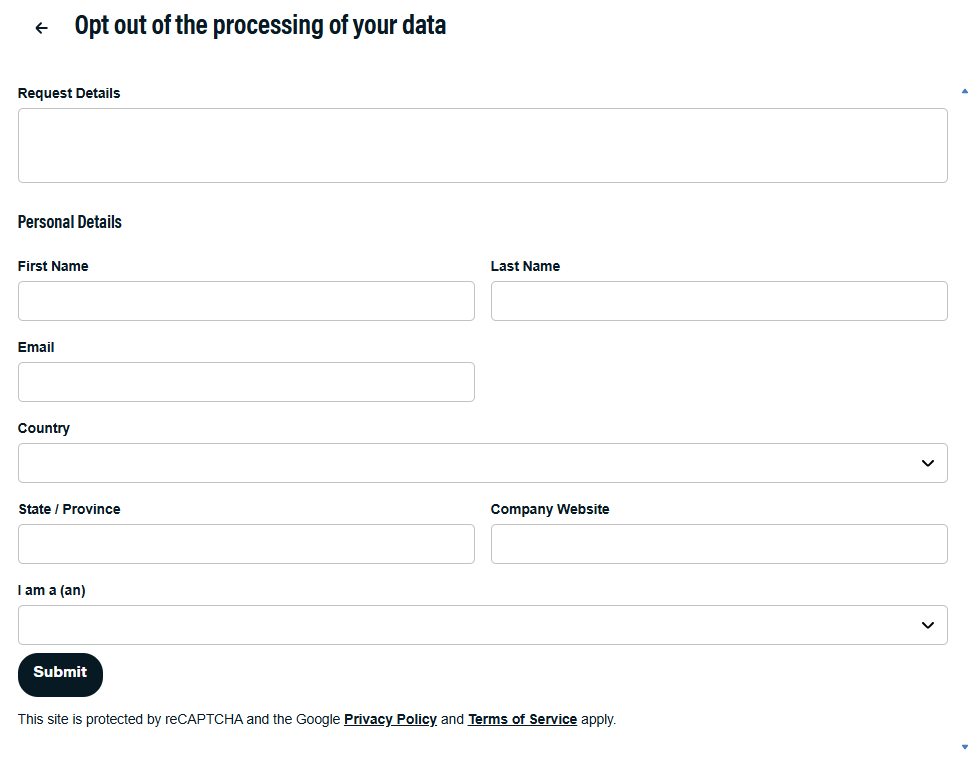 6sense opt out form