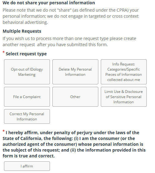 Acuant opt out form