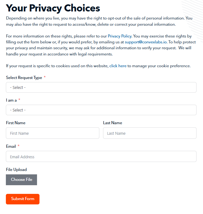 Convex opt out form