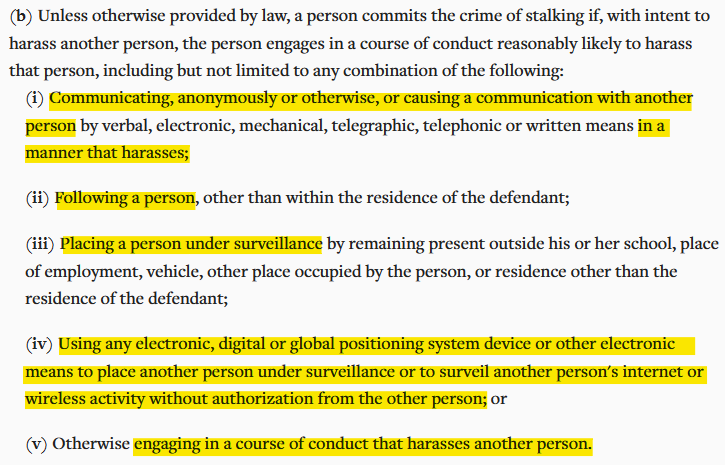 Wyoming - stalking