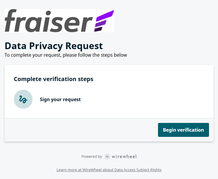 Fraiser begin verification 