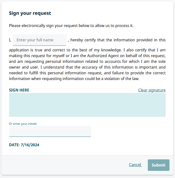 Fraiser sign your request 