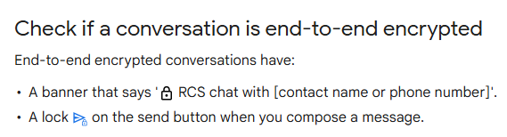 Google Messages - how to check if a conversation is end-to-end encrypted 