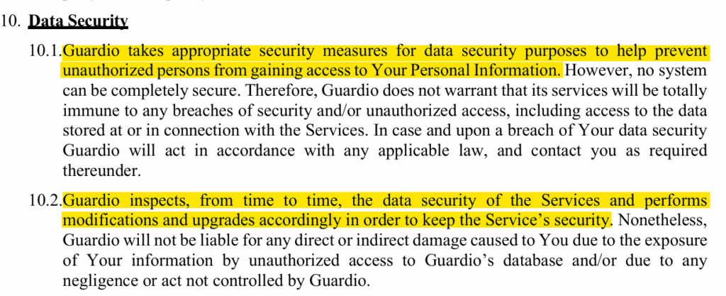 Guardio data security 