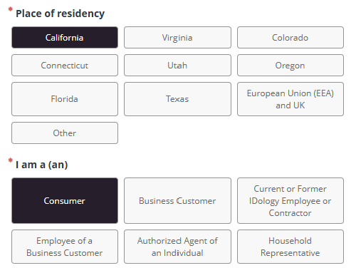 IDology opt out form