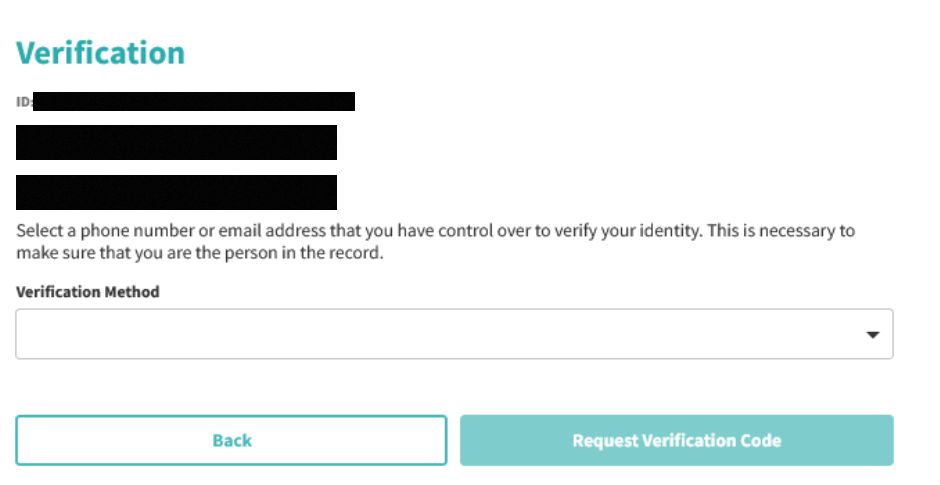 Intelius opt out - choose a verification method 