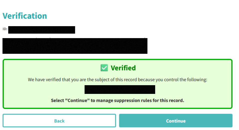 Intelius opt out - identity verified 