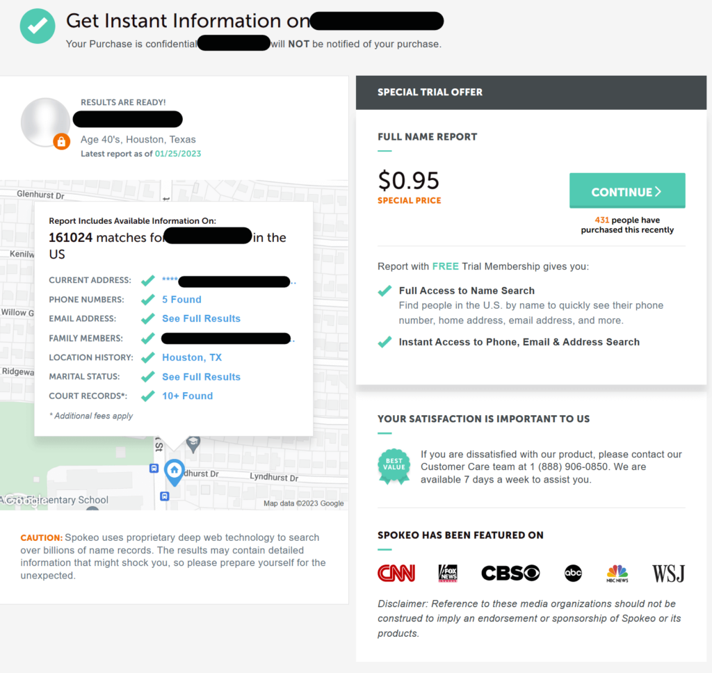 Data broker profile 