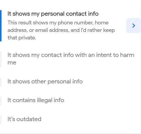 Reasons why you want to remove Google Search result 
