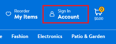 Walmart sign in button 