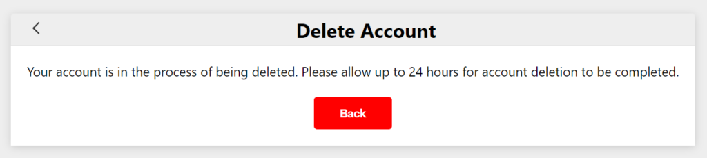 NFL - Your account is in the process of being deleted 