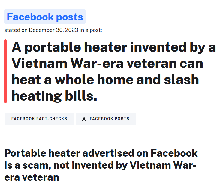 Toasty Heater fact check
