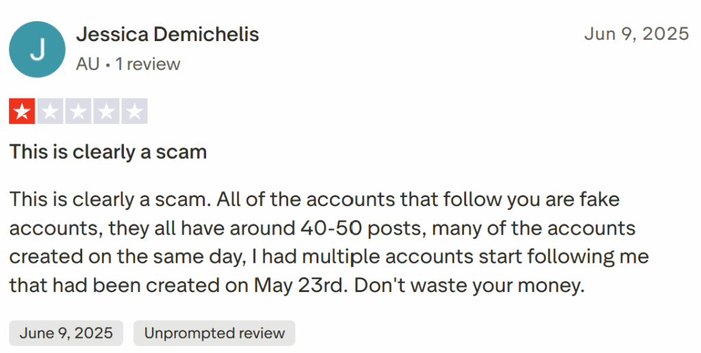 Negative Trendgram review on Trustpilot 