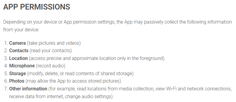 Triller app permissions 