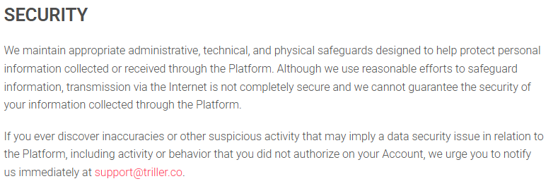 Triller security