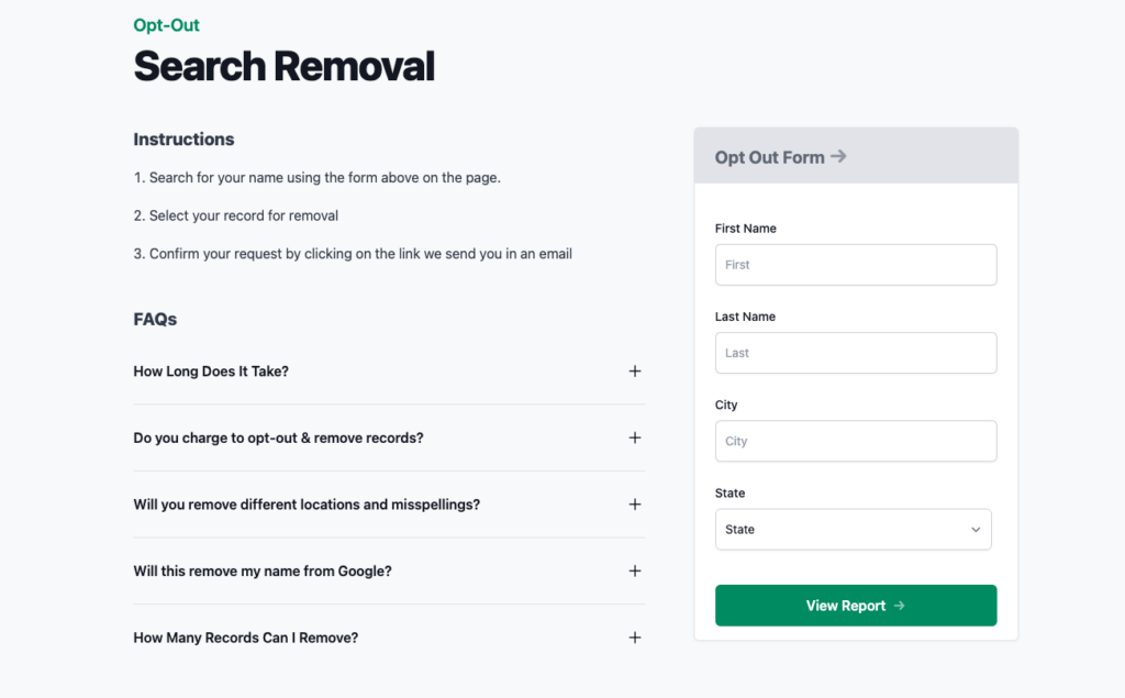 IDTrue opt out form