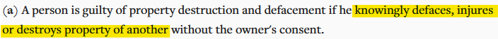 Wyoming - Property destruction and defacement