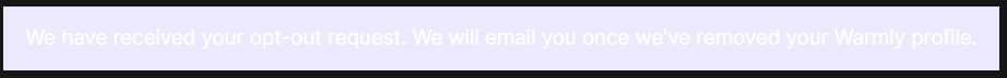Warmly request received 
