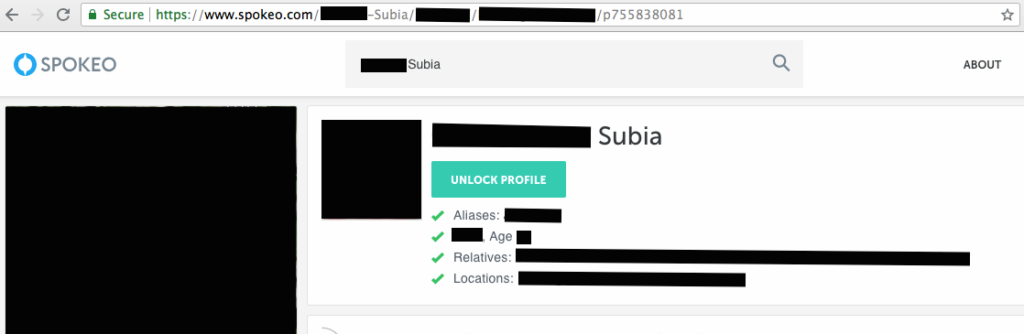 Data broker results 